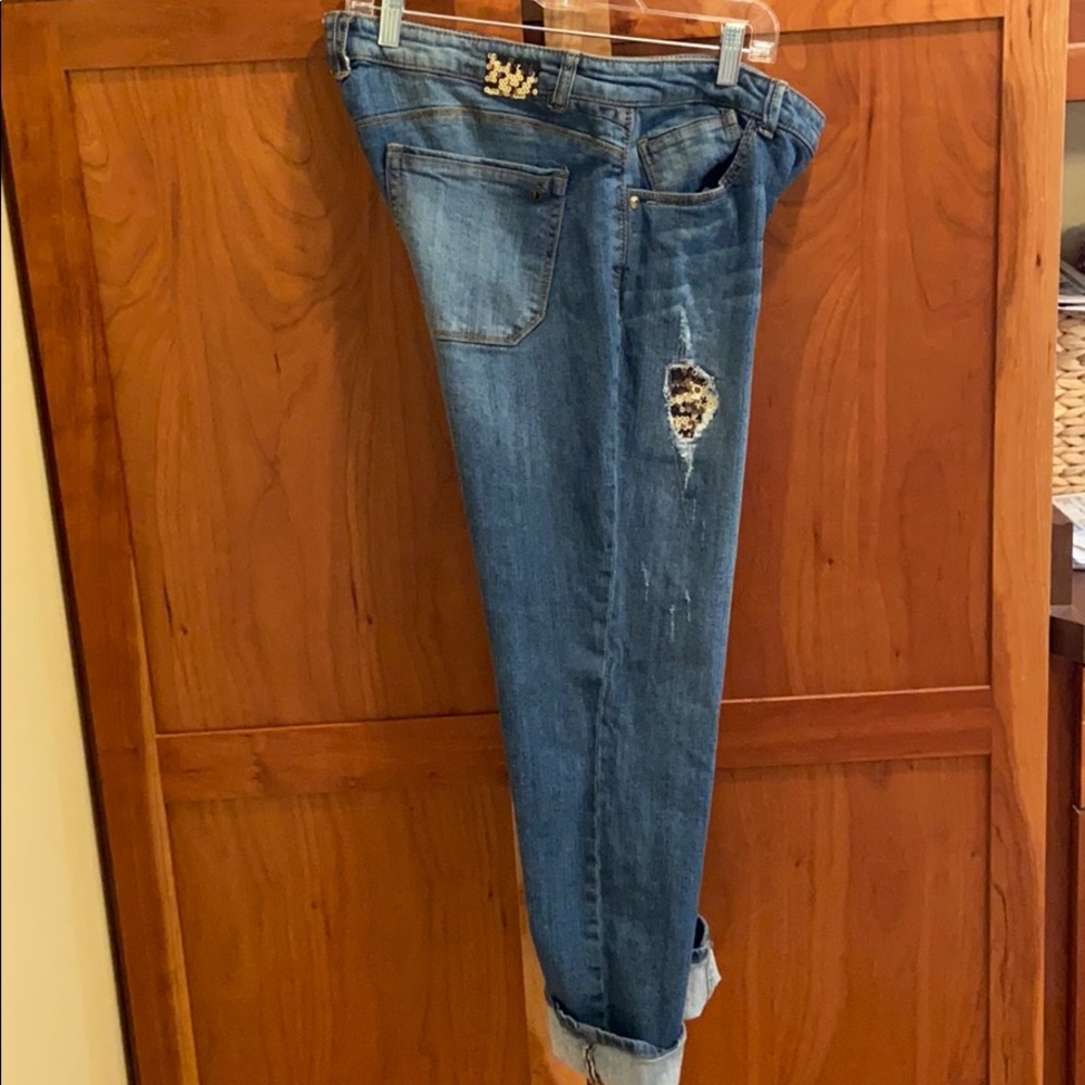 Democracy boyfriend jeans with sequins -12